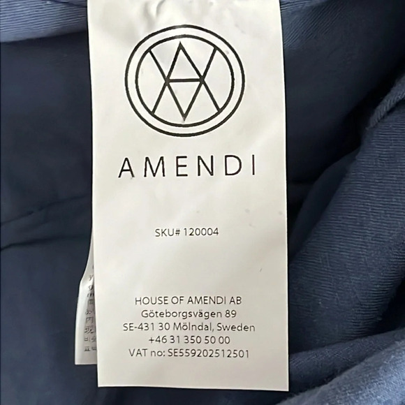 Amendi Gunnar Blue Organic Cotton Pleat Front Button Fly Pants - NWOT - Size 34 - Picture 8 of 10